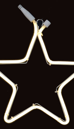 Led Μονό Σταθερό Φωτιζόμενο Αστέρι Με Φωτοσωλήνα Θερμό Φωτισμό 30cm ,Ip44