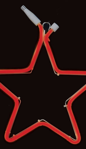 Led Μονό Σταθερό Φωτιζόμενο Αστέρι Με Φωτοσωλήνα Κόκκινο Φωτισμό 30cm ,Ip44