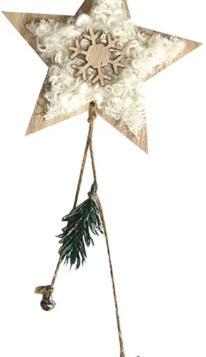 Ξύλινο Κρεμαστό Χριστουγεννιάτικο Στολίδι 14 x  1 x 32(h)cm