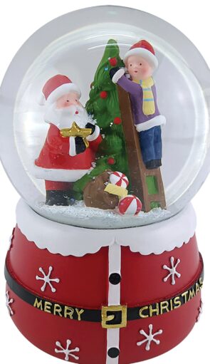 Χριστουγεννιάτικη Χιονόμπαλα Με Μουσική Μπαταρίας 10 x 10 x 15(h)cm