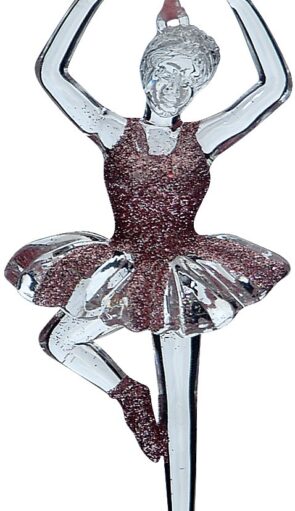 Ακρυλικό Κρεμαστό Χριστουγεννιάτικο Στολίδι Μπαλαρίνα 5 x 13(h)cm