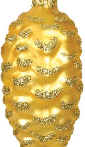 Γυάλινη Χρυσή Χριστουγεννιάτικη Μπάλα Κουκουνάρι 8cm