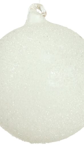 Λευκή Γυάλινη Χριστουγεννιάτικη Μπάλα 10cm