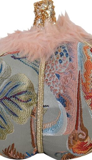 Ρόζ Λούτρινη Χριστουγεννιάτικη Μπάλα 19 x 19 x 17(h)cm