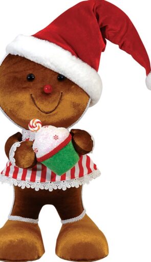 Λούτρινο Χριστουγεννιάτικο Διακοσμητικό Αρκούδος 26 x 26 x 53(h)cm