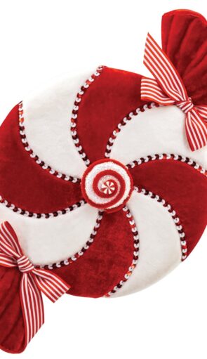 Κόκκινο Πάνινο Χριστουγεννιάτικο Στολίδι Καραμέλα 9 x 26 x 44cm