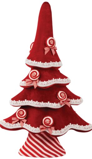 Κόκκινο Πάνινο Χριστουγεννιάτικο Δέντρο 47 x 20 x 75cm