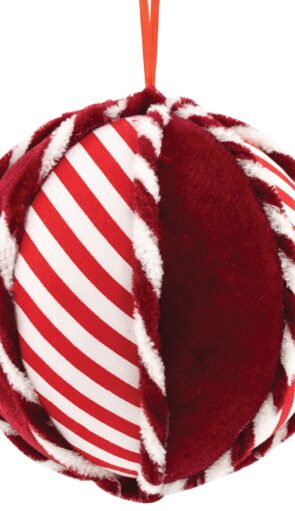Κόκκινη Πάνινη Χριστουγεννιάτικη Μπάλα 8cm