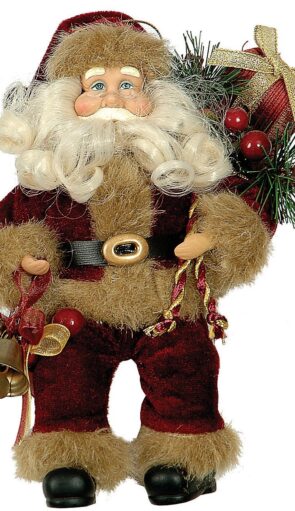 Λούτρινος Καθιστός Διακοσμητικός Άγιος Βασίλης 17cm