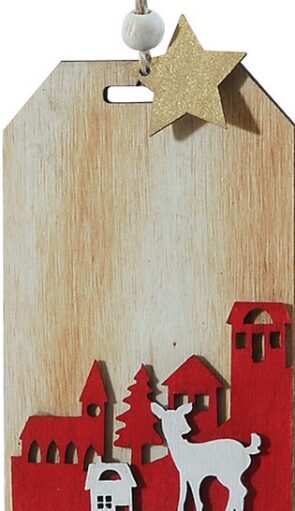 Ξύλινο Κρεμαστό Χριστουγεννιάτικο Στολίδι 7 x 13(h)cm