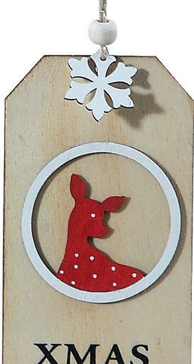 Ξύλινο Κρεμαστό Χριστουγεννιάτικο Στολίδι 7 x 13(h)cm