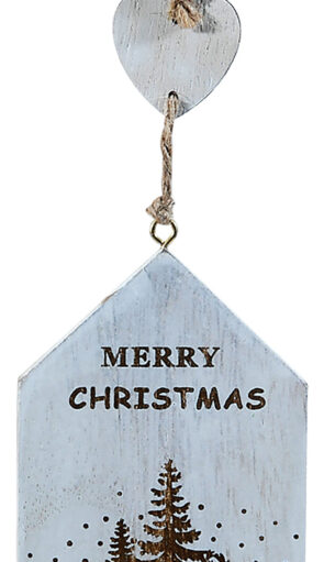 Ξύλινο Κρεμαστό Χριστουγεννιάτικο Στολίδι 7 x 16(h)cm