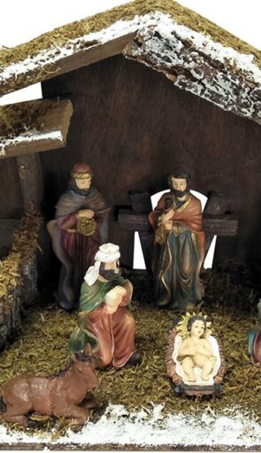 Ξύλινη Χριστουγεννιάτικη Φάτνη 40 x 18 x 23(h)cm