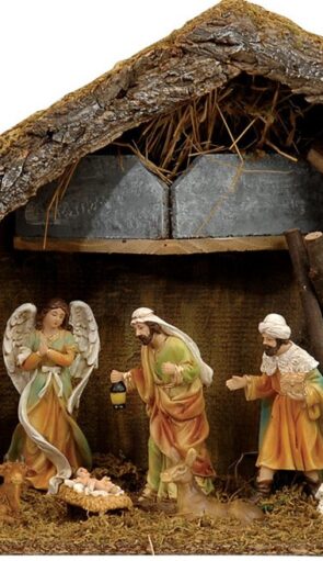 Ξύλινη Χριστουγεννιάτικη Φάτνη 45 x 17 x 31(h)cm