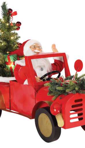 Άγιος Βασίλης Σε Αυτοκίνητο Με Μουσική Και Κίνηση 5v , 95 x 47 x 75(h)cm