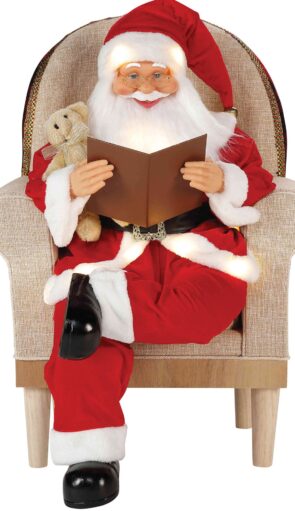 Άγιος Βασίλης Σε Πολυθρόνα Με Φώς Και Μουσική Μπαταρίας 57 x 47 x 80cm