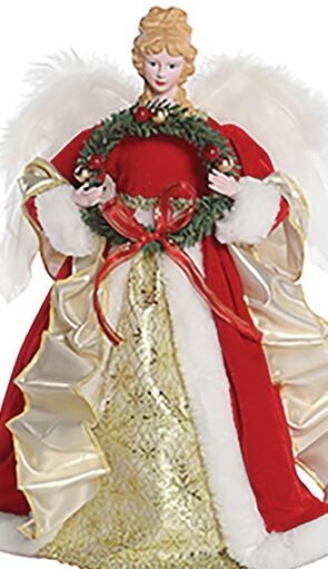 Κόκκινη Χριστουγεννιάτικη Κορυφή Δέντρου Άγγελος 30cm