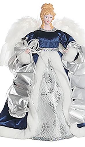 Μπλέ Χριστουγεννιάτικη Κορυφή Δέντρου Άγγελος 30cm