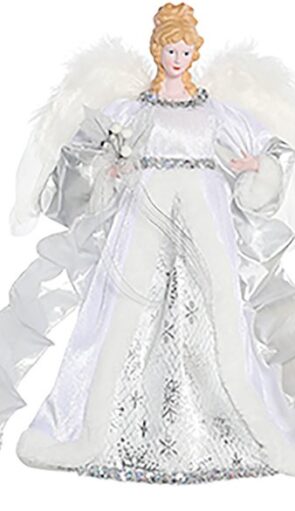 Λευκή Χριστουγεννιάτικη Κορυφή Δέντρου Άγγελος 30cm