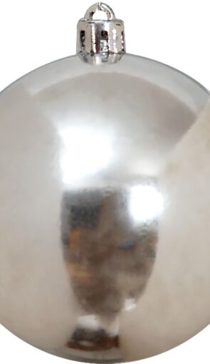 Ασημί Ημιμάτ Χριστουγεννιάτικη Μπάλα 8cm